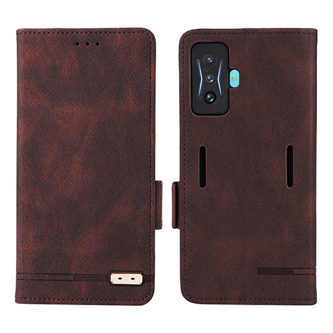 Coque Portefeuille Livre Cuir Etui Clapet L08Z pour Xiaomi Redmi K50 Gaming 5G Marron