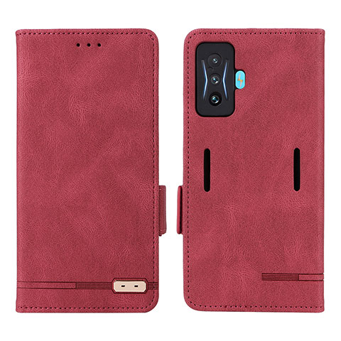 Coque Portefeuille Livre Cuir Etui Clapet L08Z pour Xiaomi Redmi K50 Gaming 5G Rouge