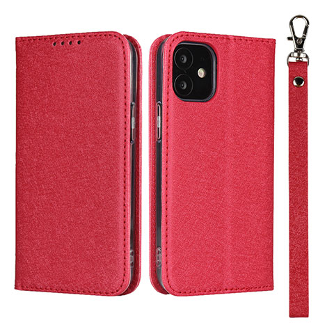 Coque Portefeuille Livre Cuir Etui Clapet L09 pour Apple iPhone 12 Mini Rouge