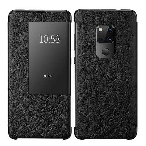 Coque Portefeuille Livre Cuir Etui Clapet L09 pour Huawei Mate 20 Noir