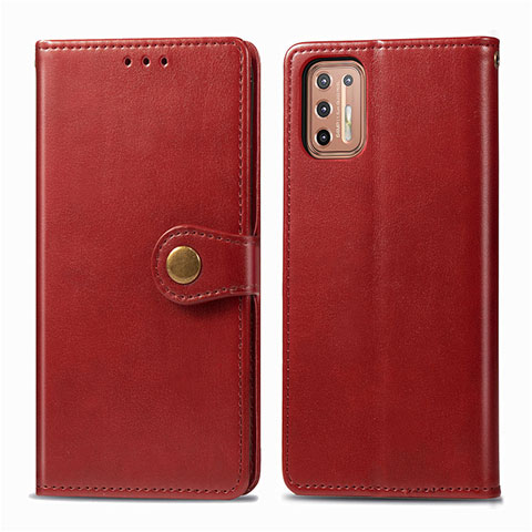 Coque Portefeuille Livre Cuir Etui Clapet L09 pour Motorola Moto G9 Plus Rouge