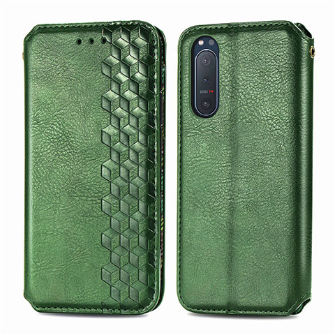 Coque Portefeuille Livre Cuir Etui Clapet L09 pour Sony Xperia 5 II Vert