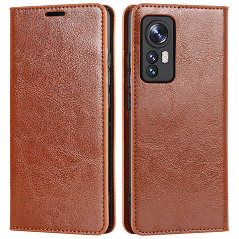 Coque Portefeuille Livre Cuir Etui Clapet L09 pour Xiaomi Mi 12S 5G Brun Clair