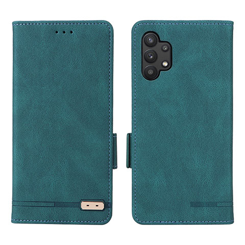 Coque Portefeuille Livre Cuir Etui Clapet L09Z pour Samsung Galaxy A32 4G Vert