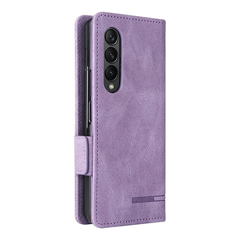 Coque Portefeuille Livre Cuir Etui Clapet L09Z pour Samsung Galaxy Z Fold3 5G Violet