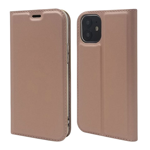 Coque Portefeuille Livre Cuir Etui Clapet L10 pour Apple iPhone 12 Mini Or Rose