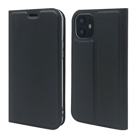 Coque Portefeuille Livre Cuir Etui Clapet L10 pour Apple iPhone 12 Noir