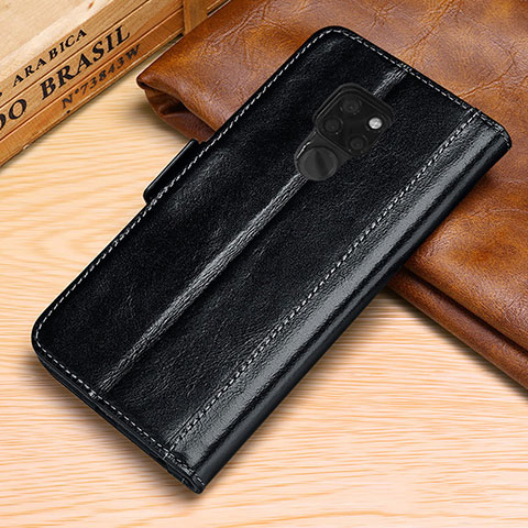 Coque Portefeuille Livre Cuir Etui Clapet L10 pour Huawei Mate 20 Noir