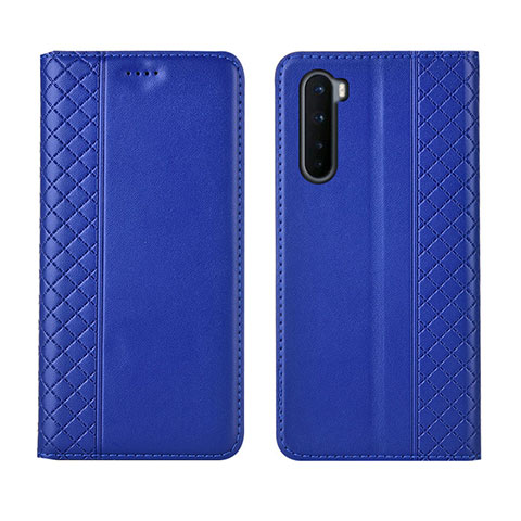 Coque Portefeuille Livre Cuir Etui Clapet L10 pour OnePlus Nord Bleu