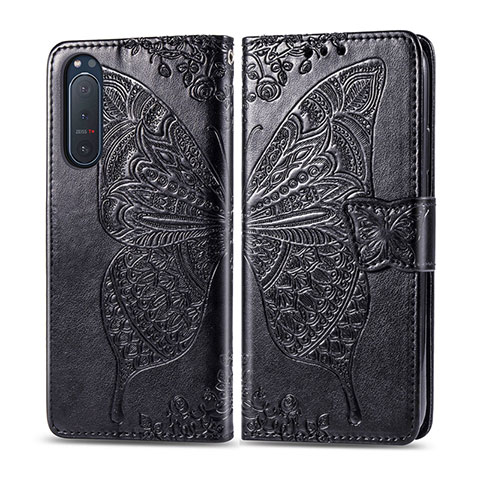 Coque Portefeuille Livre Cuir Etui Clapet L10 pour Sony Xperia 5 II Noir