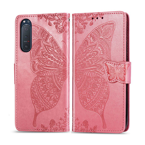 Coque Portefeuille Livre Cuir Etui Clapet L10 pour Sony Xperia 5 II Rose