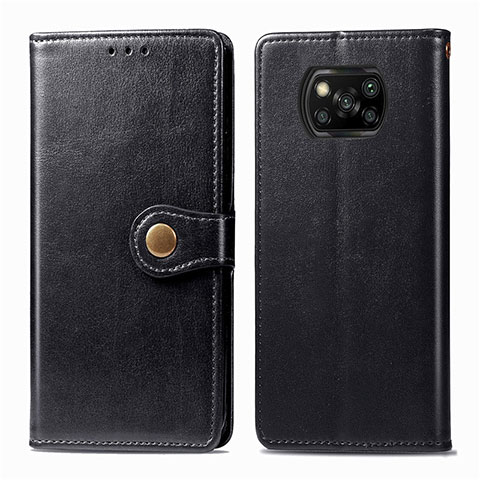 Coque Portefeuille Livre Cuir Etui Clapet L10 pour Xiaomi Poco X3 NFC Noir