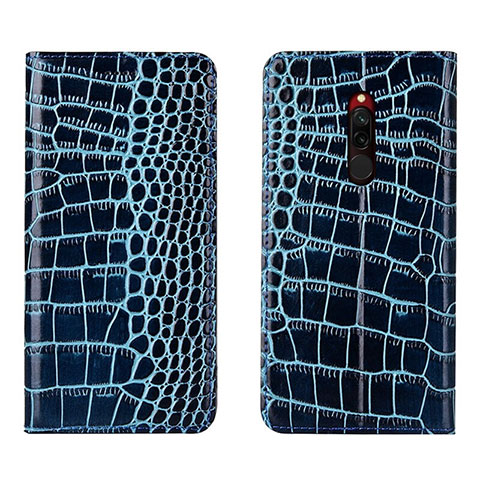 Coque Portefeuille Livre Cuir Etui Clapet L10 pour Xiaomi Redmi 8 Bleu