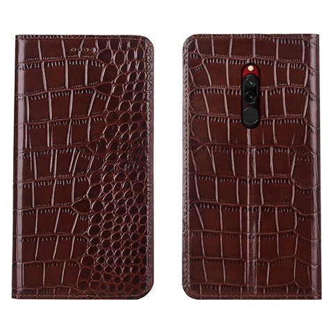 Coque Portefeuille Livre Cuir Etui Clapet L10 pour Xiaomi Redmi 8 Marron