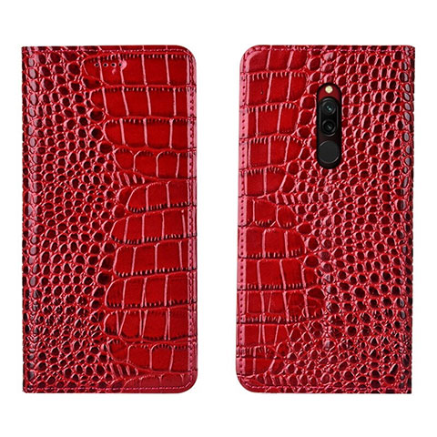 Coque Portefeuille Livre Cuir Etui Clapet L10 pour Xiaomi Redmi 8 Rouge