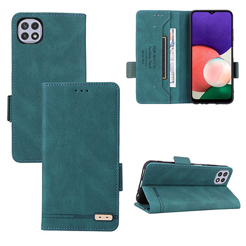 Coque Portefeuille Livre Cuir Etui Clapet L10Z pour Samsung Galaxy A22 5G Vert