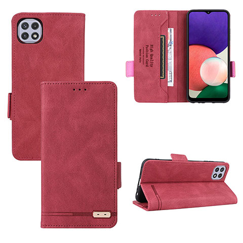 Coque Portefeuille Livre Cuir Etui Clapet L10Z pour Samsung Galaxy A22s 5G Rouge