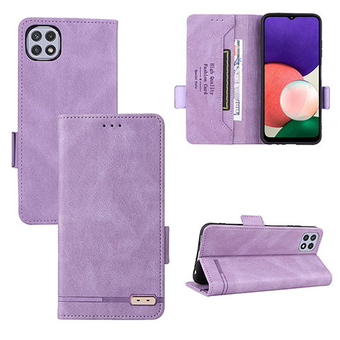 Coque Portefeuille Livre Cuir Etui Clapet L10Z pour Samsung Galaxy F42 5G Violet