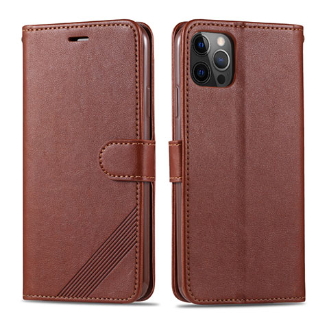 Coque Portefeuille Livre Cuir Etui Clapet L11 pour Apple iPhone 12 Pro Marron