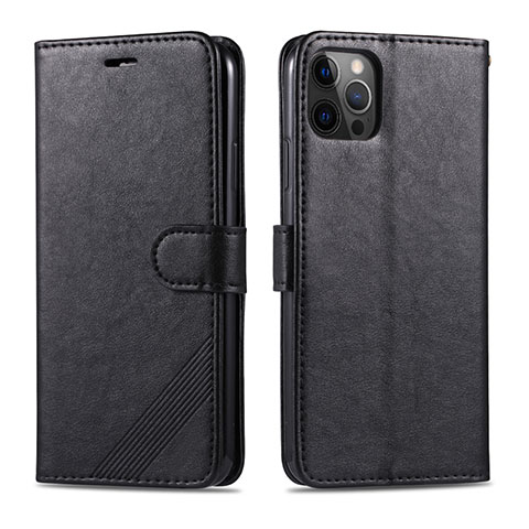 Coque Portefeuille Livre Cuir Etui Clapet L11 pour Apple iPhone 12 Pro Noir