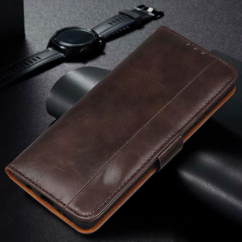 Coque Portefeuille Livre Cuir Etui Clapet L11 pour Huawei Y7p Marron