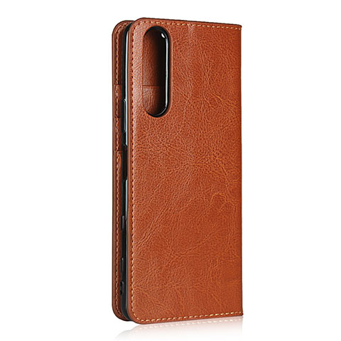 Coque Portefeuille Livre Cuir Etui Clapet L11 pour Sony Xperia 5 II Brun Clair