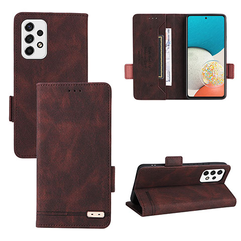 Coque Portefeuille Livre Cuir Etui Clapet L11Z pour Samsung Galaxy A53 5G Marron