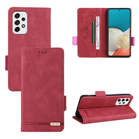 Coque Portefeuille Livre Cuir Etui Clapet L11Z pour Samsung Galaxy A53 5G Rouge