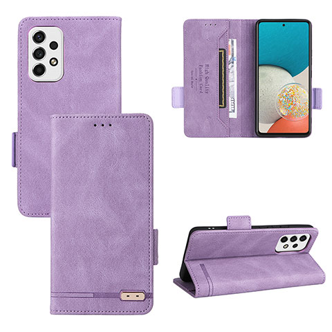 Coque Portefeuille Livre Cuir Etui Clapet L11Z pour Samsung Galaxy A53 5G Violet