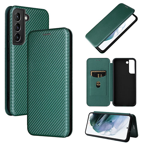 Coque Portefeuille Livre Cuir Etui Clapet L11Z pour Samsung Galaxy S21 Plus 5G Vert