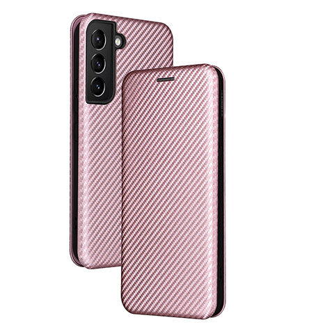 Coque Portefeuille Livre Cuir Etui Clapet L11Z pour Samsung Galaxy S24 Plus 5G Or Rose