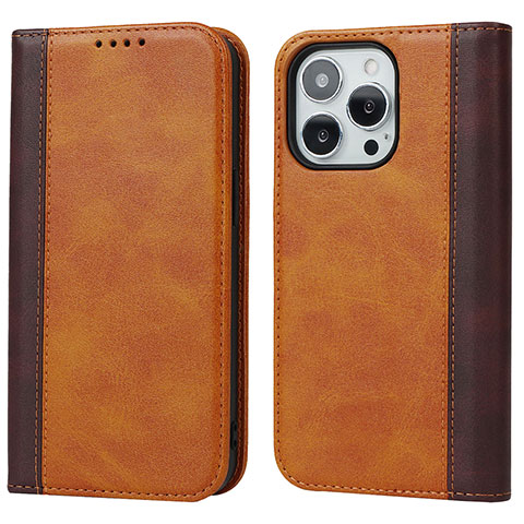 Coque Portefeuille Livre Cuir Etui Clapet L12 pour Apple iPhone 13 Pro Marron