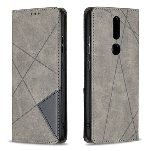 Coque Portefeuille Livre Cuir Etui Clapet L12 pour Nokia 2.4 Gris