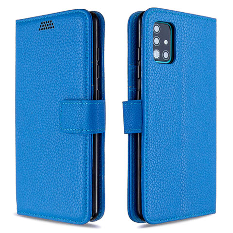 Coque Portefeuille Livre Cuir Etui Clapet L12 pour Samsung Galaxy A51 5G Bleu Ciel