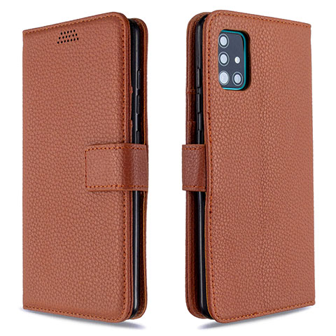 Coque Portefeuille Livre Cuir Etui Clapet L12 pour Samsung Galaxy A51 5G Marron