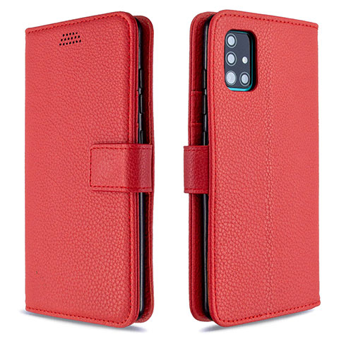 Coque Portefeuille Livre Cuir Etui Clapet L12 pour Samsung Galaxy A51 5G Rouge