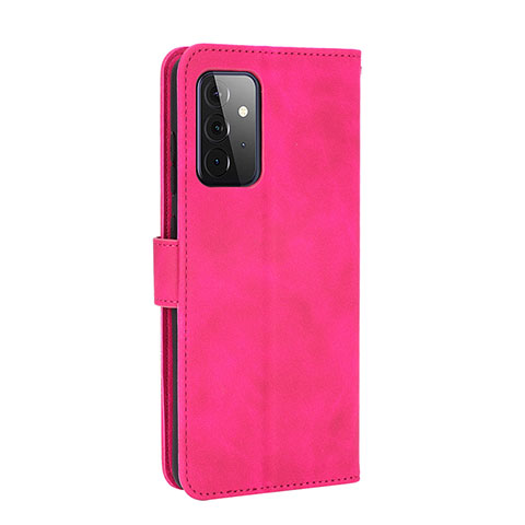Coque Portefeuille Livre Cuir Etui Clapet L12Z pour Samsung Galaxy A72 4G Rose Rouge