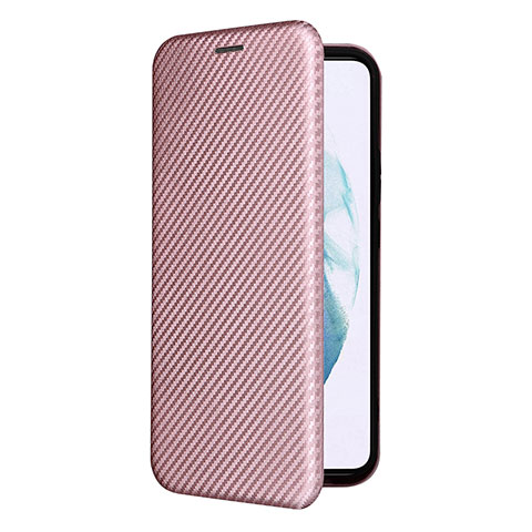 Coque Portefeuille Livre Cuir Etui Clapet L12Z pour Samsung Galaxy S22 5G Or Rose