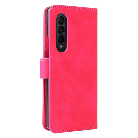 Coque Portefeuille Livre Cuir Etui Clapet L12Z pour Samsung Galaxy Z Fold3 5G Rose Rouge