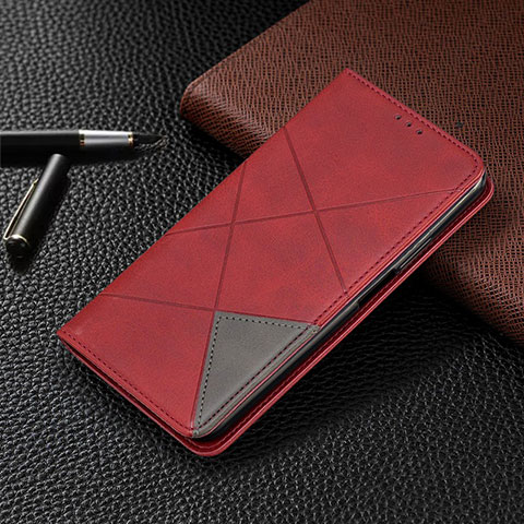 Coque Portefeuille Livre Cuir Etui Clapet L14 pour Realme 6 Pro Rouge