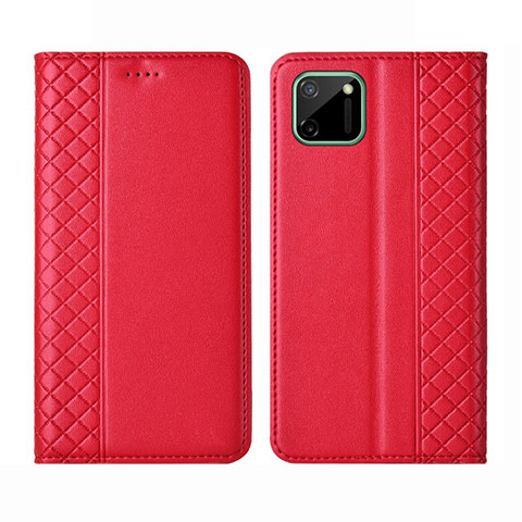 Coque Portefeuille Livre Cuir Etui Clapet L14 pour Realme C11 Rouge