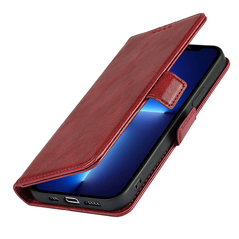 Coque Portefeuille Livre Cuir Etui Clapet L15 pour Apple iPhone 14 Rouge