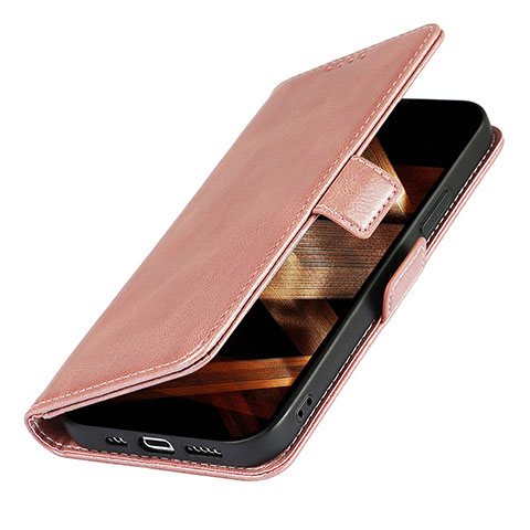 Coque Portefeuille Livre Cuir Etui Clapet L15 pour Apple iPhone 15 Or Rose