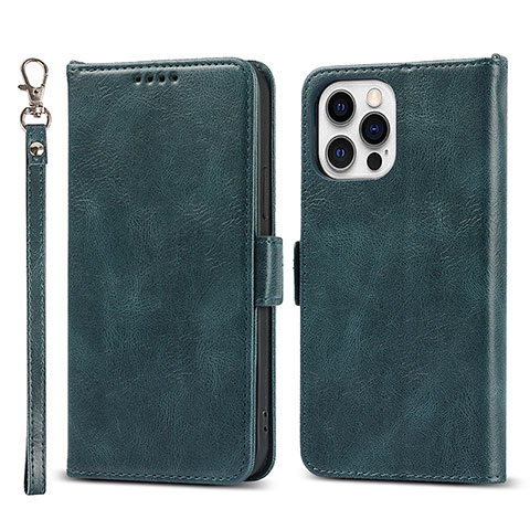 Coque Portefeuille Livre Cuir Etui Clapet L15 pour Apple iPhone 15 Pro Bleu