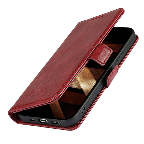 Coque Portefeuille Livre Cuir Etui Clapet L15 pour Apple iPhone 15 Rouge