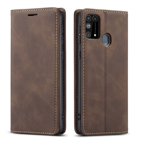 Coque Portefeuille Livre Cuir Etui Clapet L15 pour Samsung Galaxy M31 Prime Edition Marron