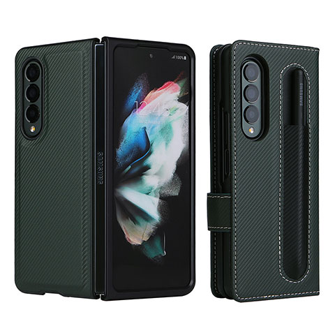 Coque Portefeuille Livre Cuir Etui Clapet L15Z pour Samsung Galaxy Z Fold3 5G Vert