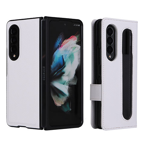 Coque Portefeuille Livre Cuir Etui Clapet L15Z pour Samsung Galaxy Z Fold4 5G Blanc