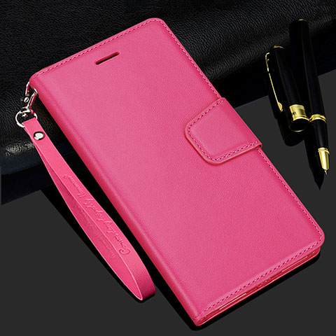 Coque Portefeuille Livre Cuir Etui Clapet L16 pour Realme C11 Rose Rouge