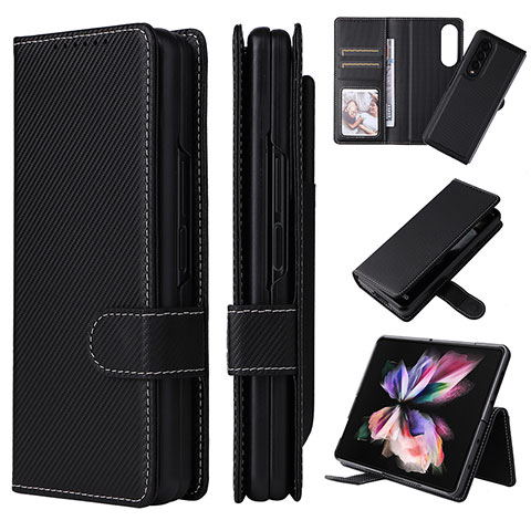 Coque Portefeuille Livre Cuir Etui Clapet L17Z pour Samsung Galaxy Z Fold4 5G Noir